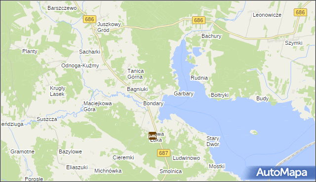 mapa Rybaki gmina Michałowo, Rybaki gmina Michałowo na mapie Targeo