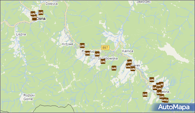 mapa Strzebowiska, Strzebowiska na mapie Targeo