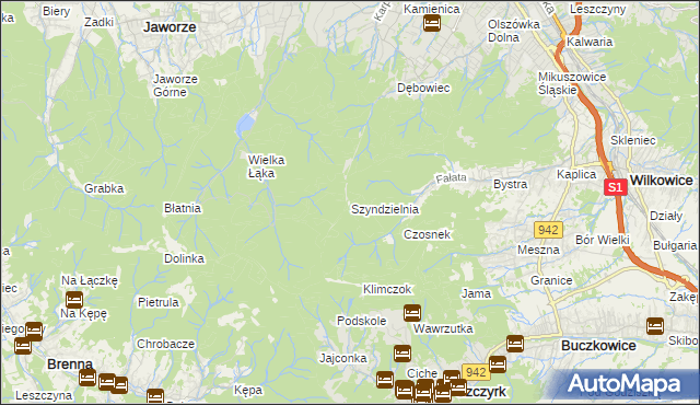 mapa Szyndzielnia, Szyndzielnia na mapie Targeo