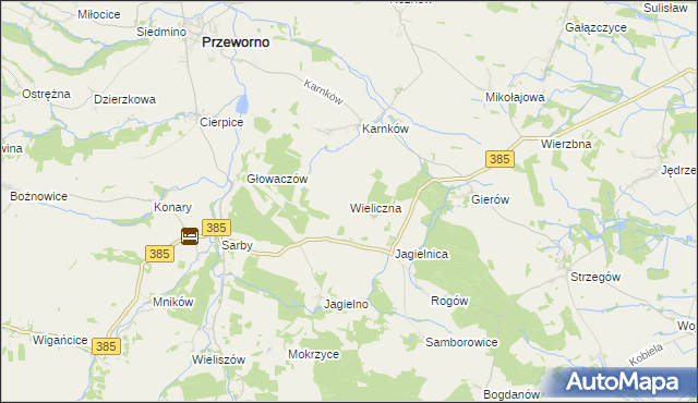 mapa Wieliczna gmina Przeworno, Wieliczna gmina Przeworno na mapie Targeo