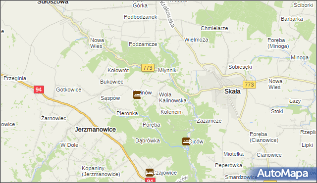 mapa Wola Kalinowska, Wola Kalinowska na mapie Targeo