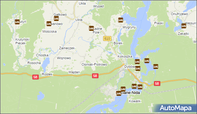 mapa Wólka gmina Ruciane-Nida, Wólka gmina Ruciane-Nida na mapie Targeo