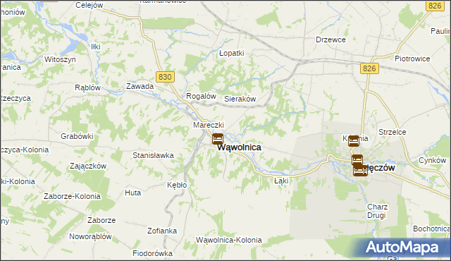 mapa Zarzeka gmina Wąwolnica, Zarzeka gmina Wąwolnica na mapie Targeo