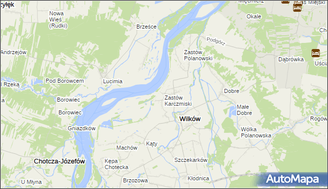 mapa Zastów Karczmiski, Zastów Karczmiski na mapie Targeo