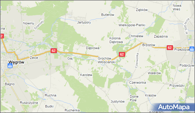 mapa Grochów Włościański, Grochów Włościański na mapie Targeo