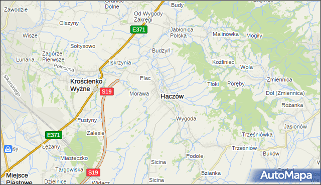 mapa Haczów, Haczów na mapie Targeo