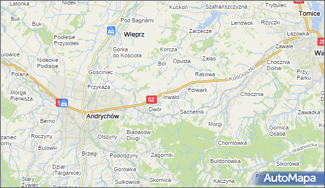 mapa Inwałd, Inwałd na mapie Targeo