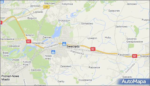 mapa Jasin gmina Swarzędz, Jasin gmina Swarzędz na mapie Targeo