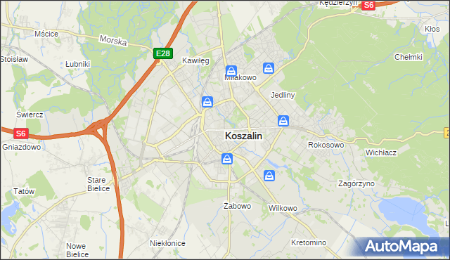 mapa Koszalina, Koszalin na mapie Targeo