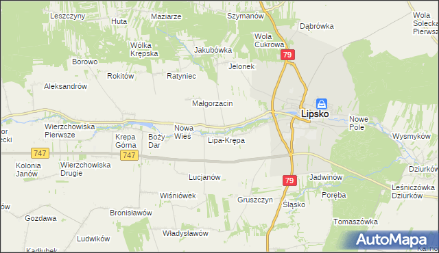 mapa Lipa-Miklas, Lipa-Miklas na mapie Targeo