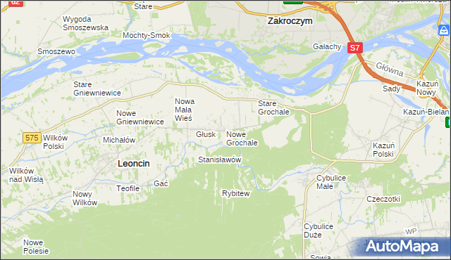 mapa Nowe Grochale, Nowe Grochale na mapie Targeo