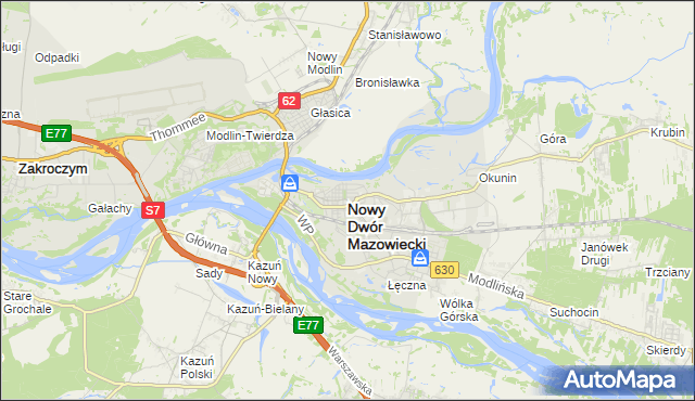 mapa Nowy Dwór Mazowiecki, Nowy Dwór Mazowiecki na mapie Targeo