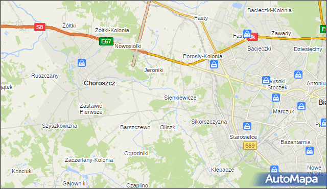 mapa Sienkiewicze, Sienkiewicze na mapie Targeo