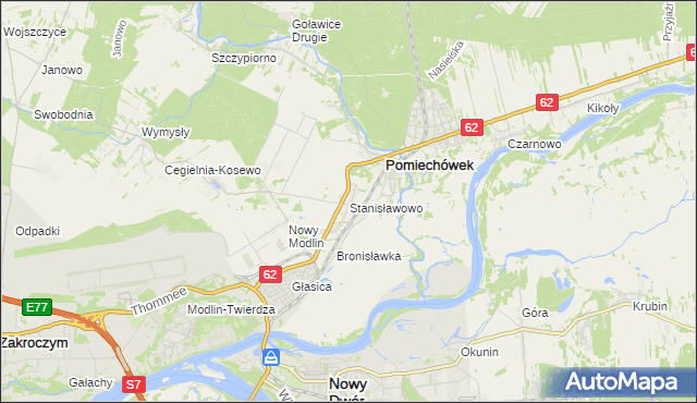 mapa Stanisławowo gmina Pomiechówek, Stanisławowo gmina Pomiechówek na mapie Targeo