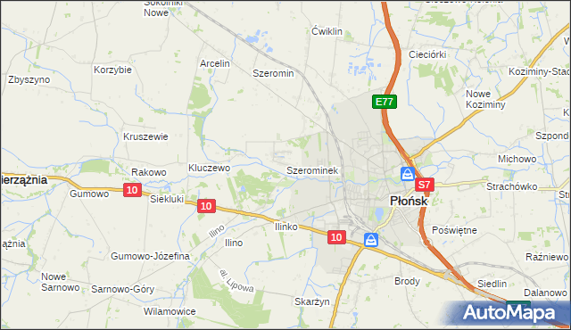 mapa Szerominek, Szerominek na mapie Targeo