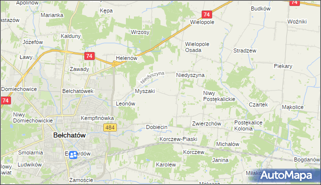 mapa Dobiecin-Kolonia, Dobiecin-Kolonia na mapie Targeo