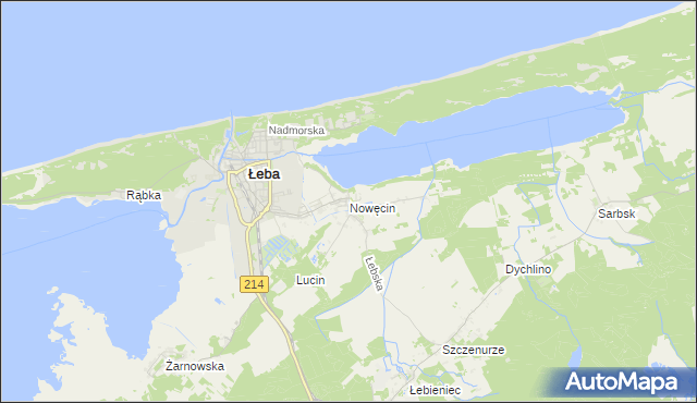 mapa Nowęcin, Nowęcin na mapie Targeo