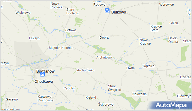 mapa Archutowo, Archutowo na mapie Targeo