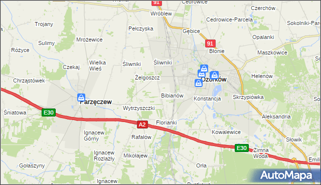 mapa Bibianów, Bibianów na mapie Targeo