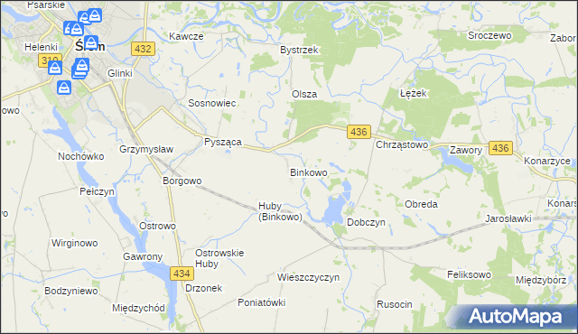 mapa Binkowo, Binkowo na mapie Targeo