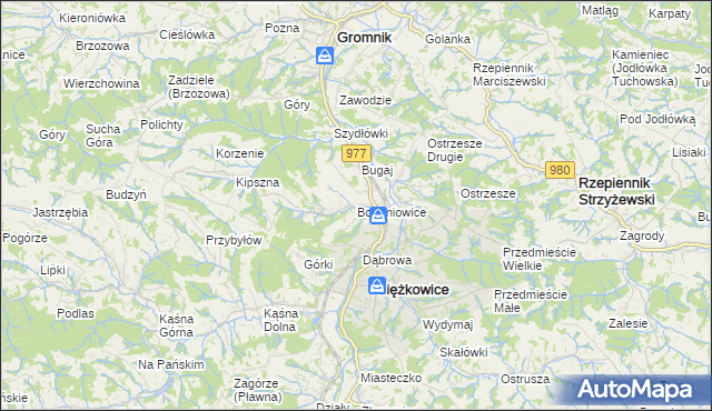 mapa Bogoniowice, Bogoniowice na mapie Targeo
