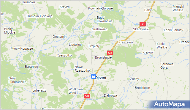 mapa Bronisławie, Bronisławie na mapie Targeo