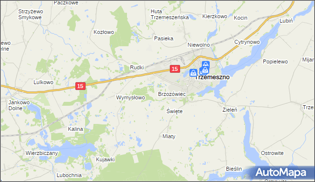 mapa Brzozówiec, Brzozówiec na mapie Targeo