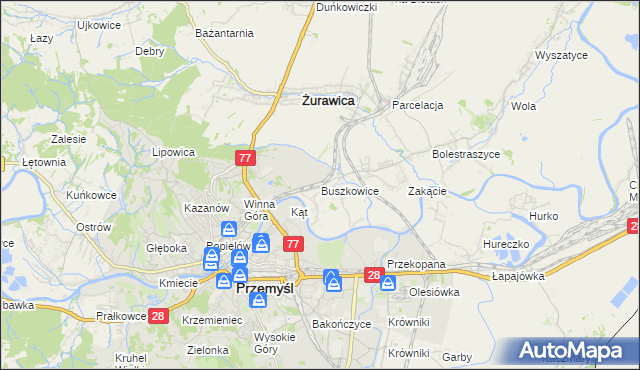 mapa Buszkowice gmina Żurawica, Buszkowice gmina Żurawica na mapie Targeo