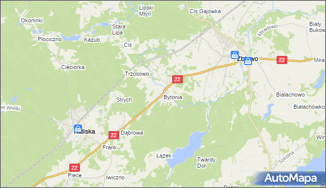 mapa Bytonia, Bytonia na mapie Targeo