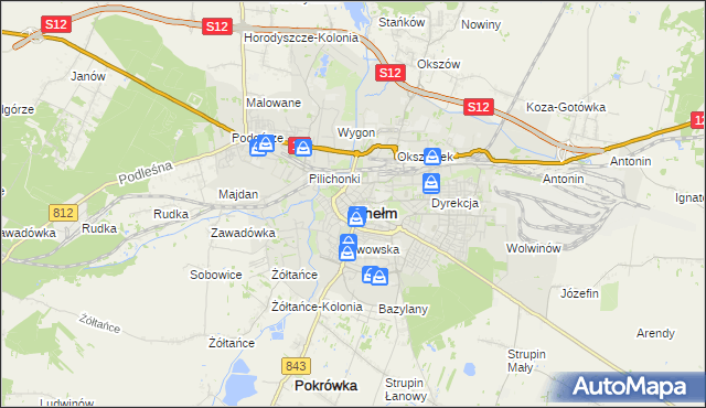 mapa Chełma, Chełm na mapie Targeo