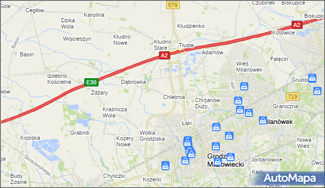 mapa Chlebnia, Chlebnia na mapie Targeo