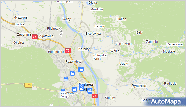 mapa Chłopska Wola, Chłopska Wola na mapie Targeo