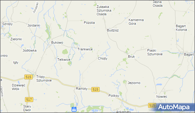 mapa Chojty, Chojty na mapie Targeo