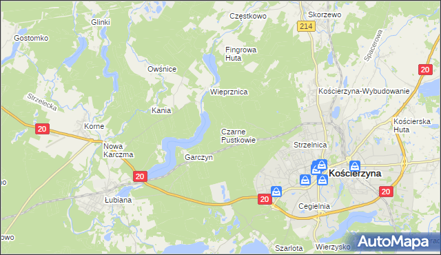 mapa Czarne Pustkowie, Czarne Pustkowie na mapie Targeo