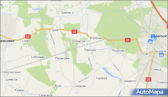 mapa Dąbrowa gmina Jarocin, Dąbrowa gmina Jarocin na mapie Targeo