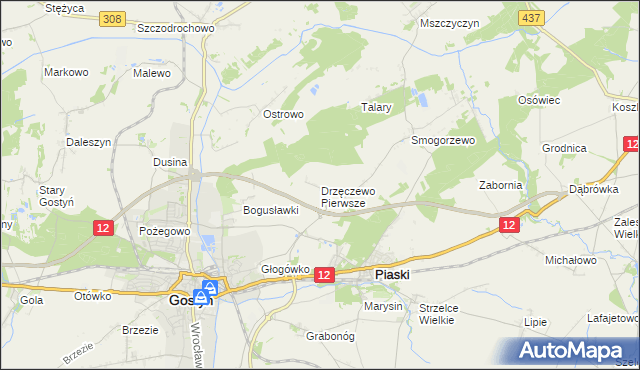 mapa Drzęczewo Pierwsze, Drzęczewo Pierwsze na mapie Targeo