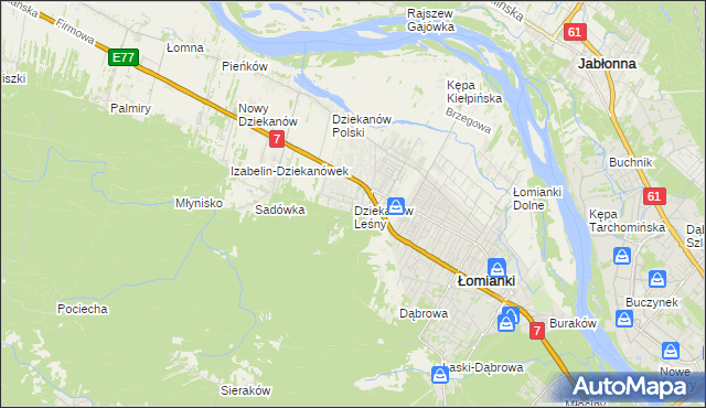 mapa Dziekanów Leśny, Dziekanów Leśny na mapie Targeo