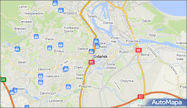 mapa Gdańska, Gdańsk na mapie Targeo