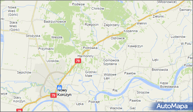 mapa Górnowola, Górnowola na mapie Targeo