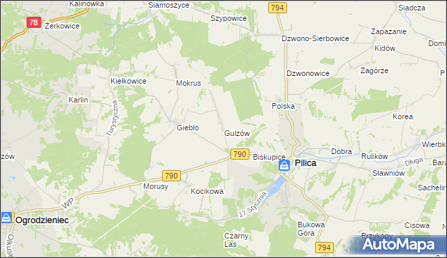 mapa Gulzów, Gulzów na mapie Targeo