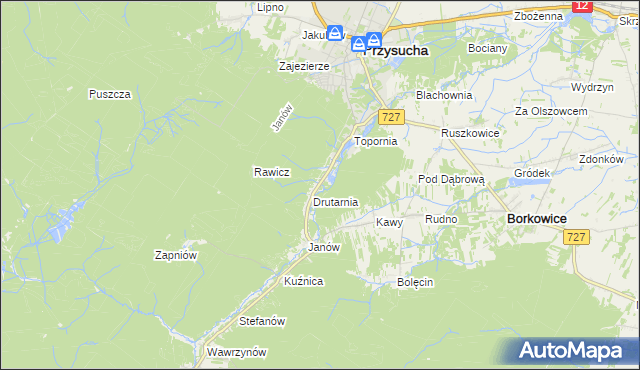 mapa Gwarek, Gwarek na mapie Targeo