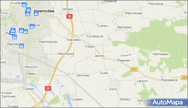 mapa Jaronty, Jaronty na mapie Targeo