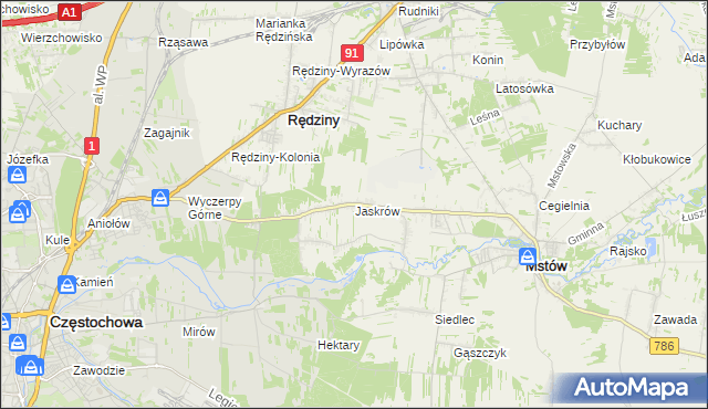 mapa Jaskrów, Jaskrów na mapie Targeo