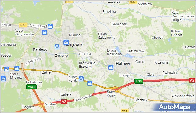 mapa Józefin gmina Halinów, Józefin gmina Halinów na mapie Targeo