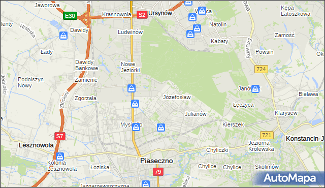 mapa Józefosław, Józefosław na mapie Targeo