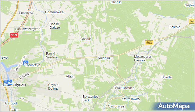 mapa Kajanka, Kajanka na mapie Targeo
