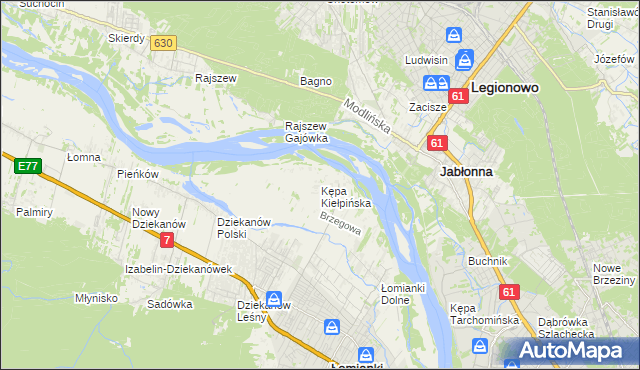 mapa Kępa Kiełpińska, Kępa Kiełpińska na mapie Targeo