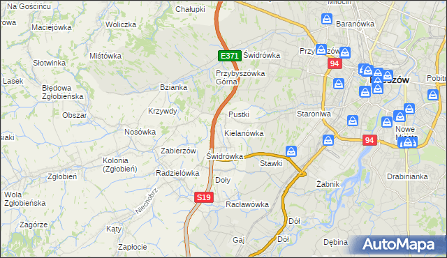 mapa Kielanówka, Kielanówka na mapie Targeo