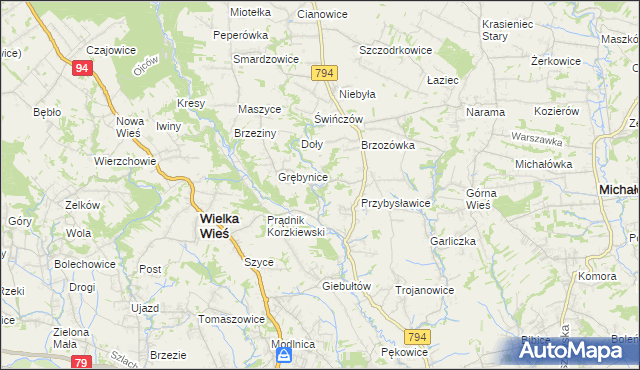 mapa Korzkiew, Korzkiew na mapie Targeo