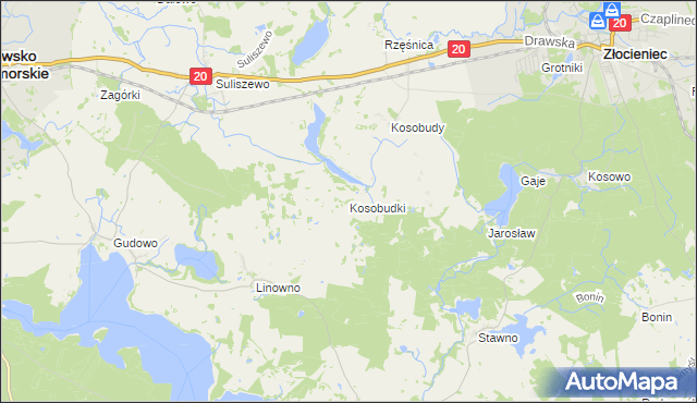 mapa Kosobudki, Kosobudki na mapie Targeo
